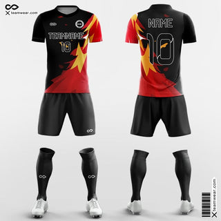 Fire Soccer Jersey Black and Red