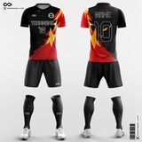 Fire Soccer Jersey Black and Red