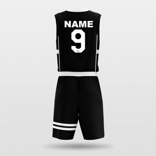 black basketball jersey set custom