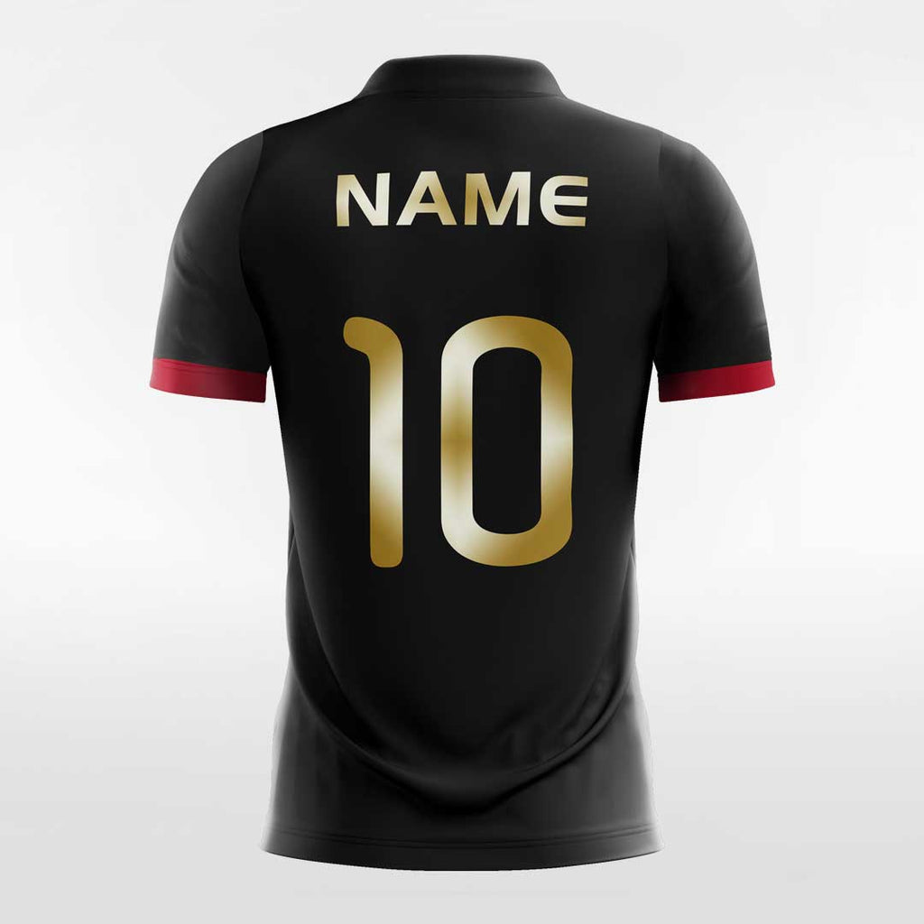 black and gold soccer jersey