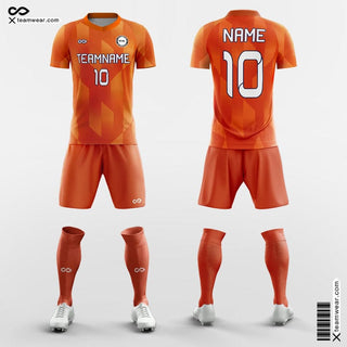 Graphic Orange Soccer Jersey Kit