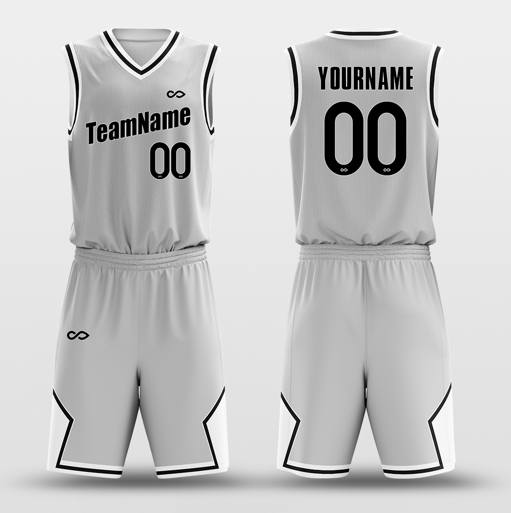 gray white basketball jerseys