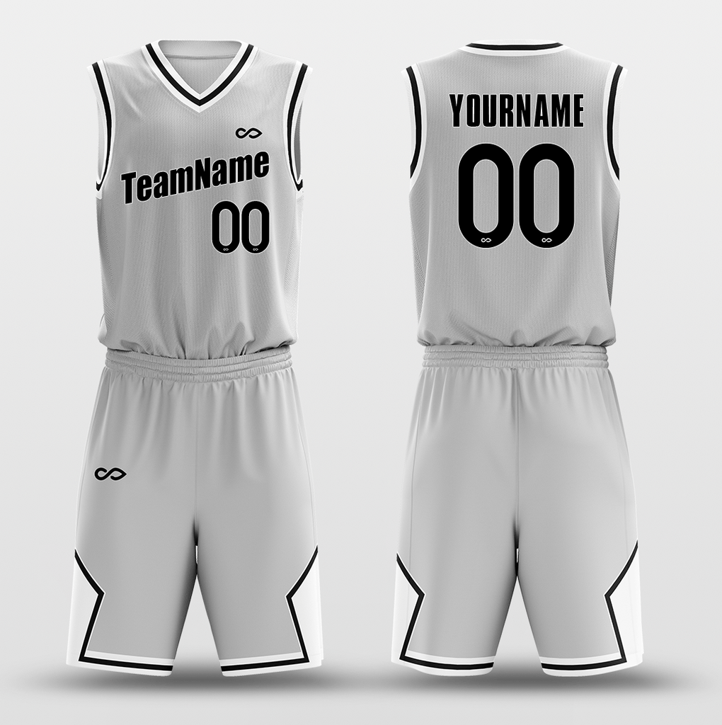 Grey and deals white basketball jersey
