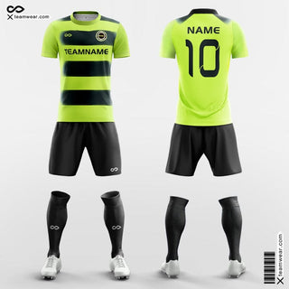 Green and Black Soccer Jersey Kit for Kids