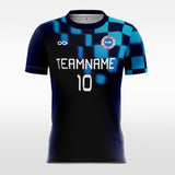 Gradient Plaid - Custom Kids Soccer Jersey Design Black Blue