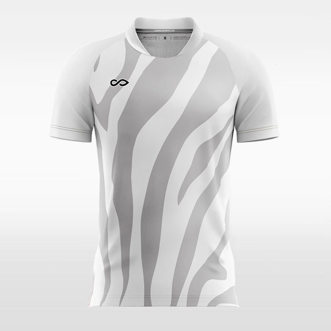 White and Grey Zebra Custom Soccer Jerseys Design