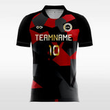 Red Geometry - Custom Kids Soccer Jerseys Design Black