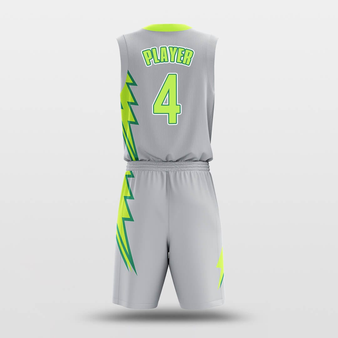 High Quality Sublimation Two Tone Customized Lightning Pattern Personalized  Basketball Uniform Team Clothing Shirts And Shorts