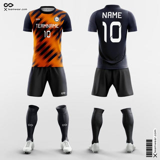 Orange Black Stripe Soccer Jersey Cool