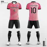 Pink Gradient moire soccer jersey kit