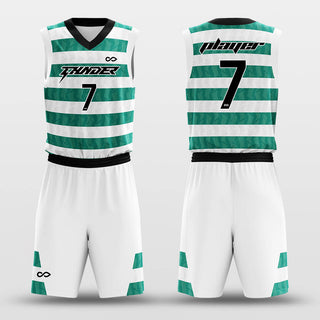 basketball jerseys green stripe