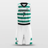 Green and white basketball jerseys