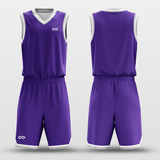 Custom Purple White Round Neck Suit Basketball Jersey