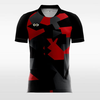 red geometry soccer jersey