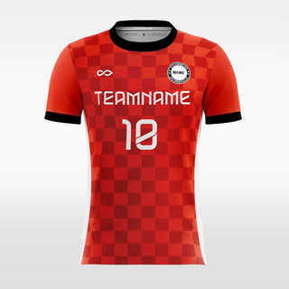 Red Womens Soccer Jersey Plaid