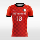 Red Womens Soccer Jersey Plaid