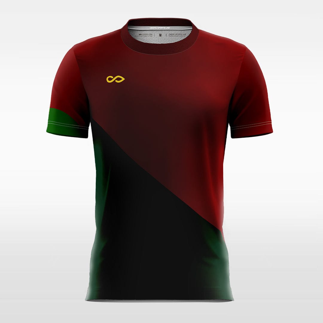 Retro Split - Custom Kids Soccer Jerseys Red Green Design-XTeamwear