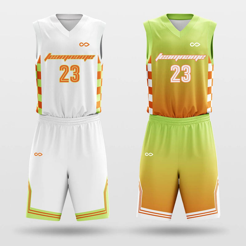 Mech Warrior - Custom Sublimated Basketball Uniform Set Orange-XTeamwear