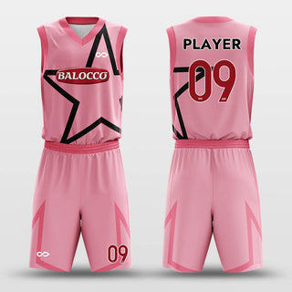 pink star basketball uniform set