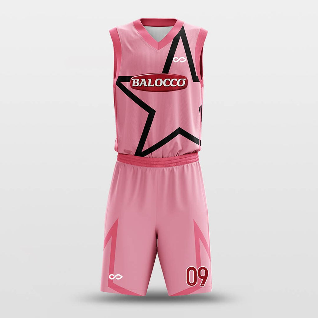 Custom Women Basketball Uniform Sublimation Printing Blank Pink Lady Basketball  Jersey Wear