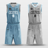 Blue and Grey Basketball Jersey