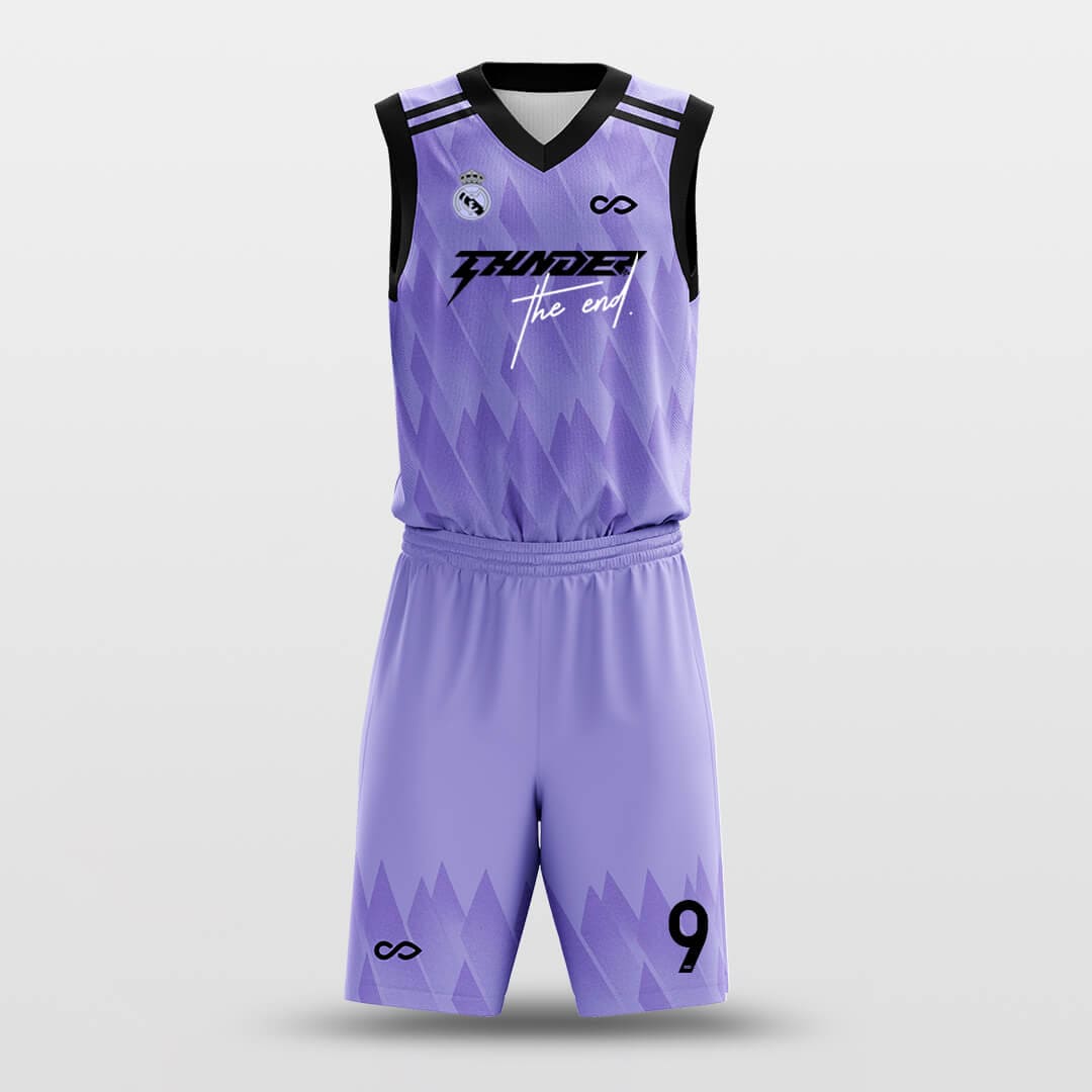 Wheel - Custom Sublimated Basketball Jersey Set Purple Stripe-XTeamwear
