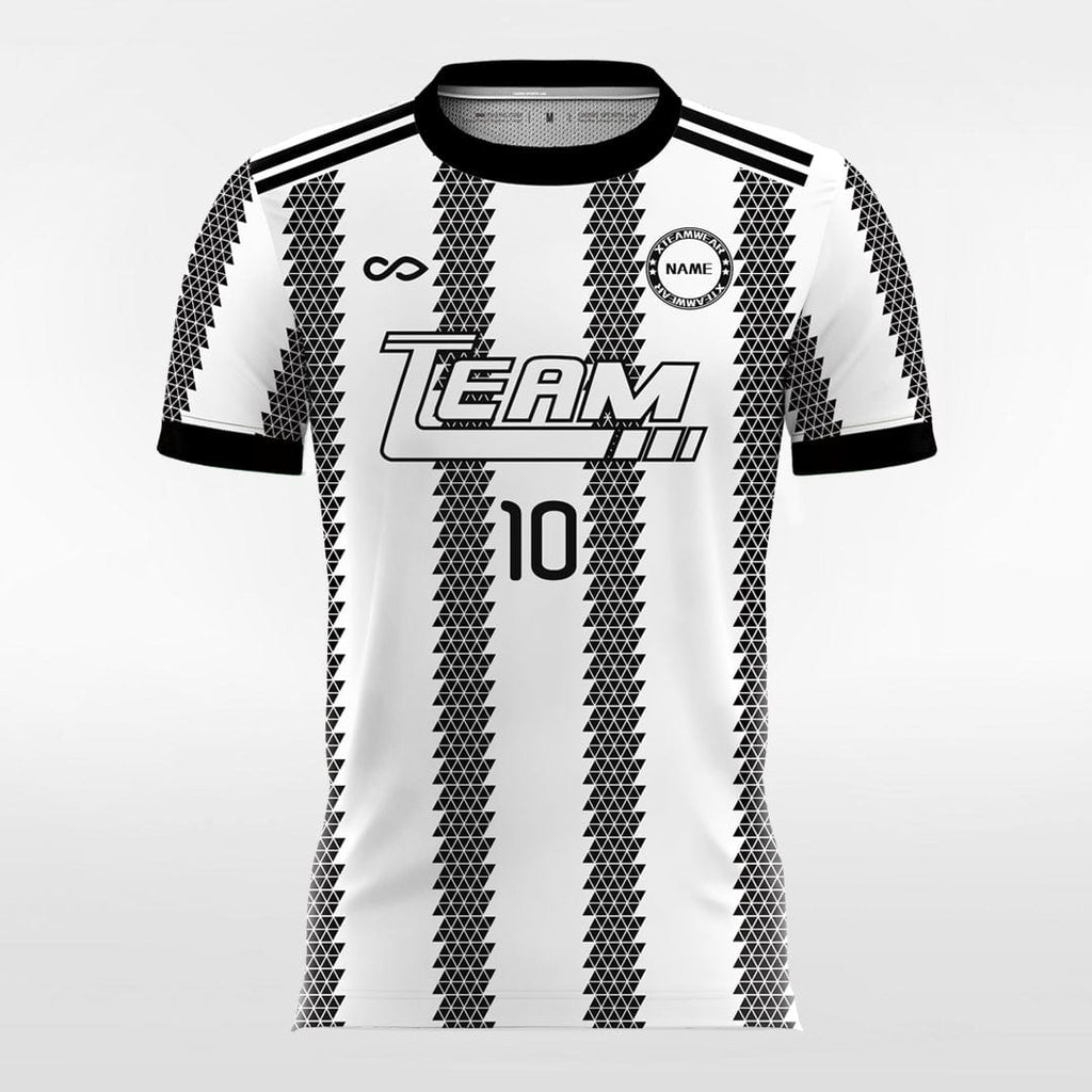 White and black soccer jerseys