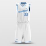 white and blue basketball jerseys