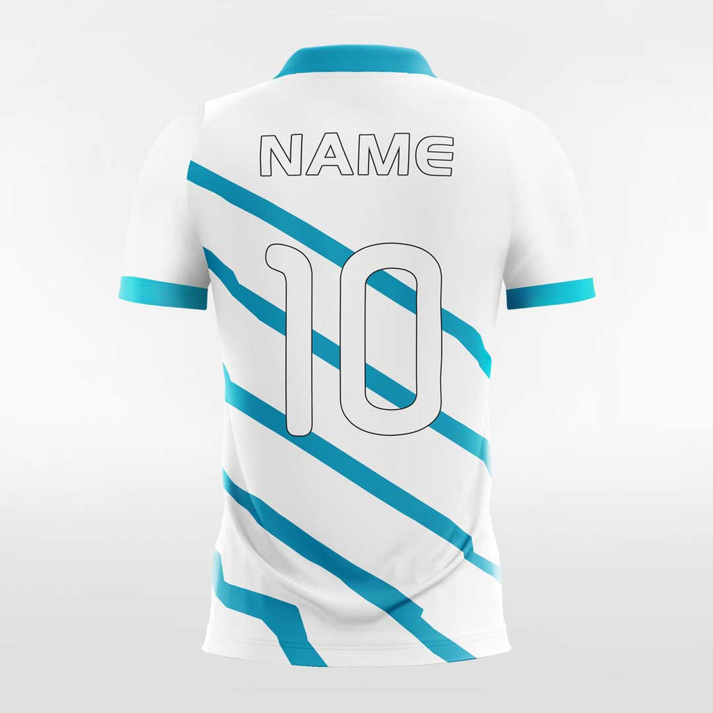white and blue soccer jerseys