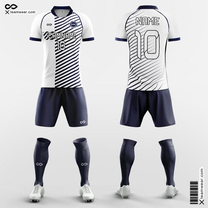 White and Blue Soccer Jerseys