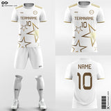 White and Gold Soccer Jerseys