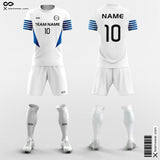 White and Royal Blue Soccer Jersey