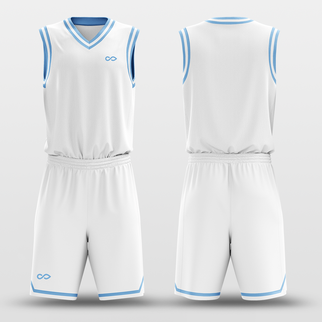 White Blue Custom Basketball Jersey Design for Team XTeamwear