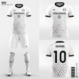 White Grey Soccer Jersey Kit Graphic