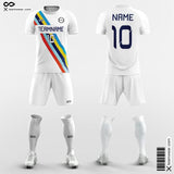 White Soccer Jersey Design Rainbow