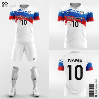 White Soccer Jersey Kit Ink Printing