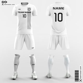 White Soccer Jersey Retro Ribbon