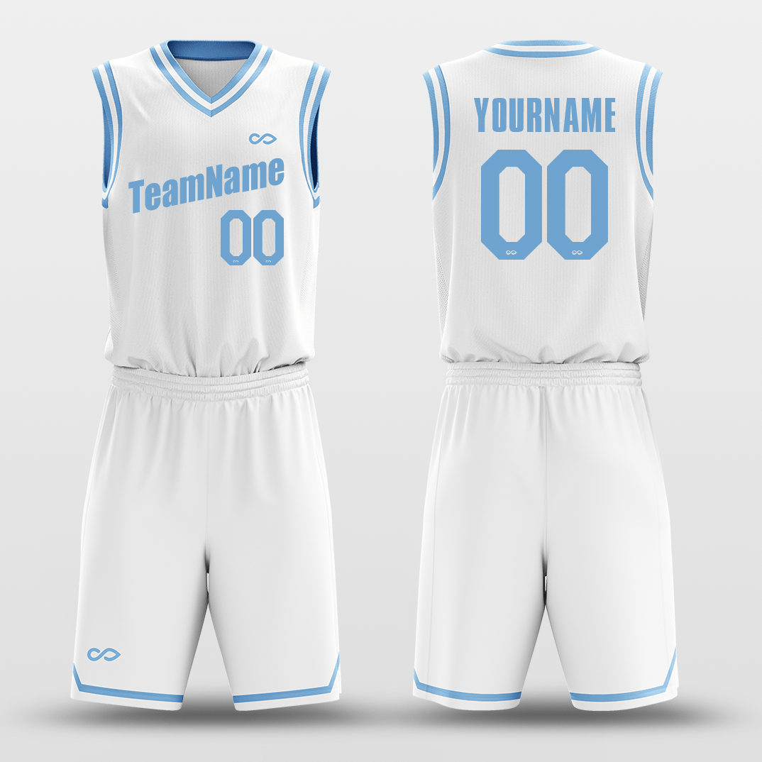 White Blue Custom Basketball Jersey Design for Team XTeamwear