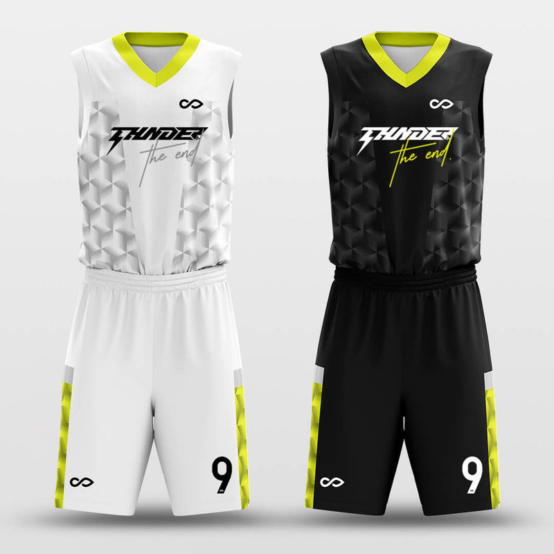  TAND Custom Basketball Jersey Reversible Uniform Add Any Team  Name Number Personalized Sports Vest for Men/Boys Black Yellow-04 One Size  