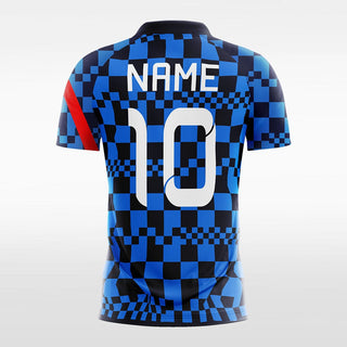 Womens Soccer Jersey Blue Plaid