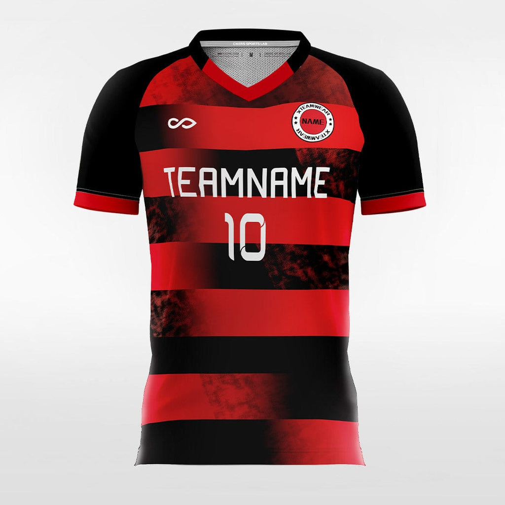 Gradient Stripe - Custom Women Soccer Jerseys Black and Red-XTeamwear