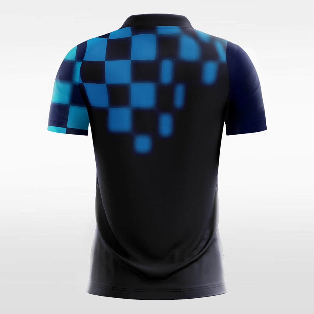 XTeamwear Soccer Jersey Gradient Plaid - Custom Kids Soccer Jersey Design Black Blue