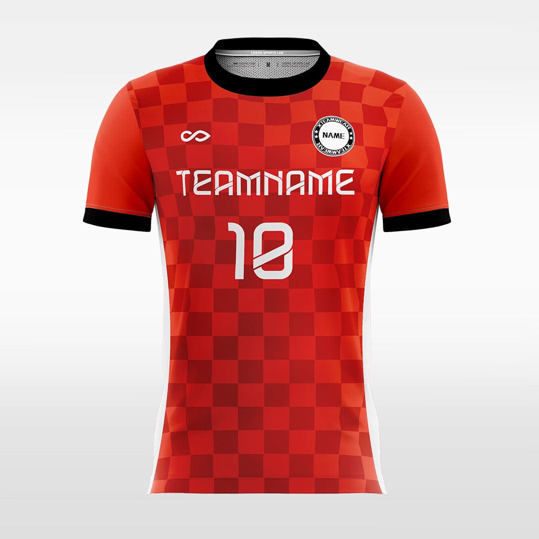 XTeamwear Soccer Jersey Red / XS Classic Plaid - Custom Womens Soccer Jerseys Design Red