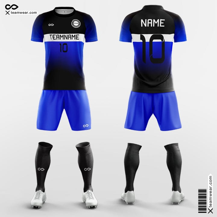 XTeamwear Soccer Uniforms Black&Blue / S Aurora - Custom Youth Soccer Jerseys with Shorts Sublimated
