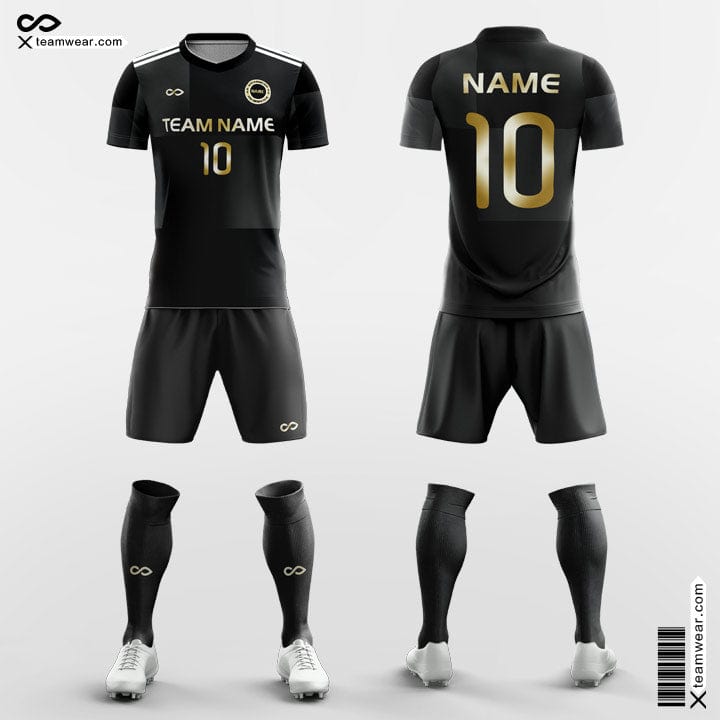 XTeamwear Soccer Uniforms Black / S Black - Custom Soccer Jerseys Kit Sublimated for University