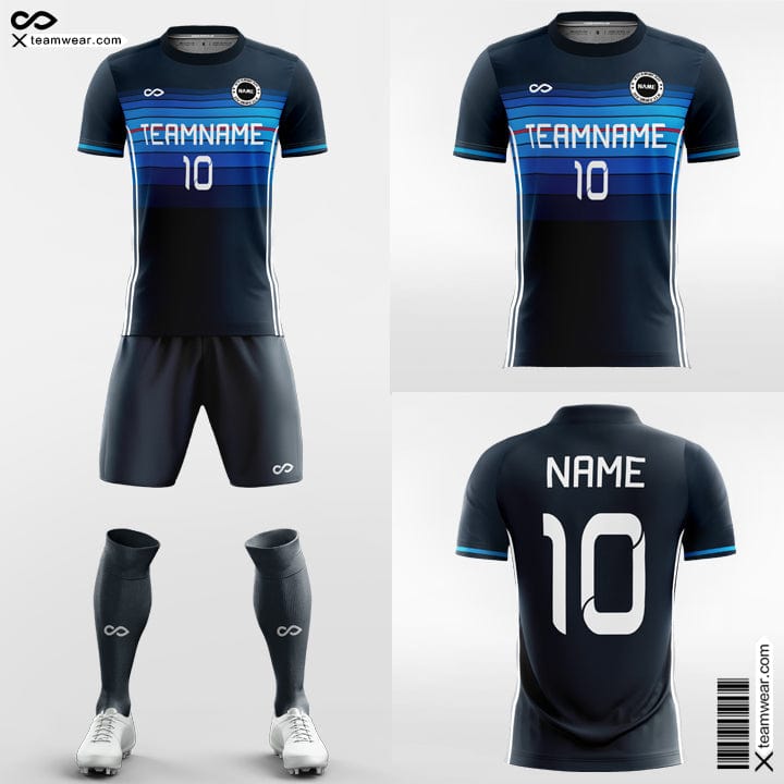 XTeamwear Soccer Uniforms Blue Ribbon - Custom Soccer Jerseys Kit Sublimated for Academy