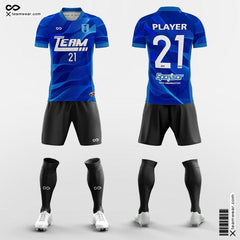 XTeamwear Soccer Uniforms Blue / S Blue Sea - Custom Soccer Jerseys Kit Sublimated for High School