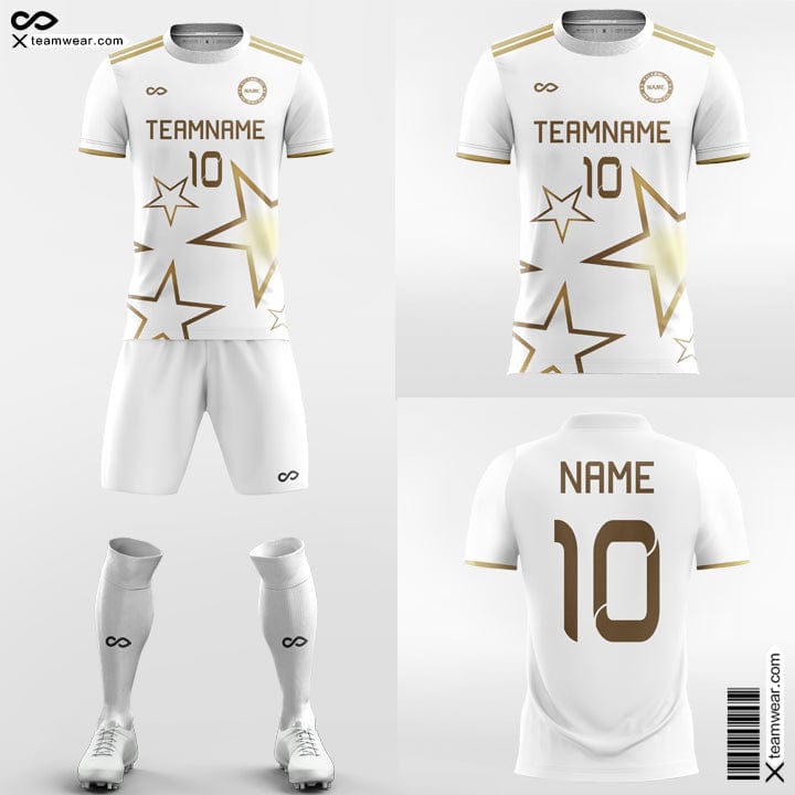 XTeamwear Soccer Uniforms Gold Star - Team Custom Soccer Jerseys with Shorts Design