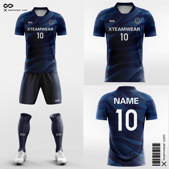 XTeamwear Soccer Uniforms Navy Blue / S Blue Sea - Custom Soccer Jerseys Kit Sublimated for High School