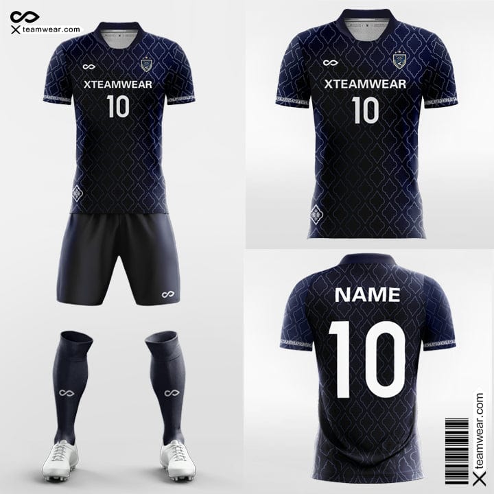 XTeamwear Soccer Uniforms Navy Blue / S Patterns - Custom Soccer Jerseys with Shorts Sublimated for School